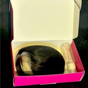 Faux Bangs Hair Clip Fringe W/ Temples 100% Real Human Hair Extensions - Black